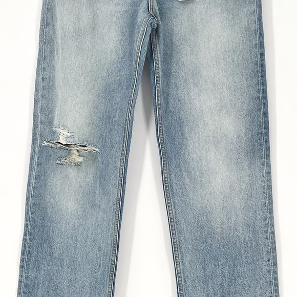 EB Denim NWT High Rise Straight Jeans Women’s Size 27 Highland Distressed Blue - Picture 5 of 9